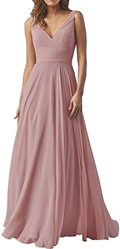 Frauen Elegante Kleider V-Ausschnitt Brautjungfernkleider Langes Chiffon Abendkleid Prom Ball Abendkleid von LGHTGR