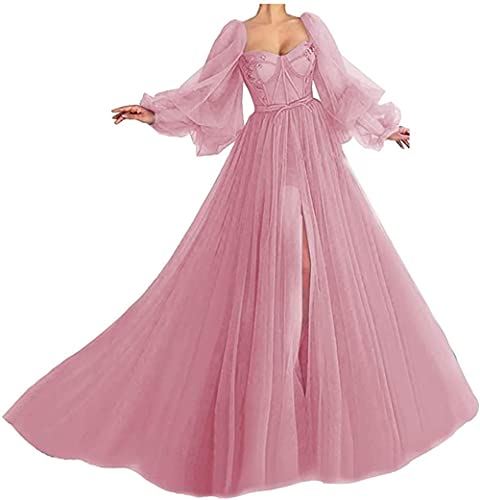 LGHTGR Damen Abendkleider Ballkleider Puffärmel Brautkleider Schatzausschnitt Prinzessin Brautkleider Kleider von LGHTGR