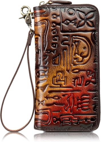 LGJFDL Geldbörse für Kleingeld, Leder, 2-in-1, Doppel-Falttasche, lässig, Reißverschluss, kleine Geldbörse, Hellbraun, Einheitsgröße (schwarz) von LGJFDL