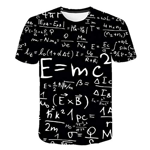 3D-Digitaldruck Einstein Formel Kurzärmeliges T-Shirt Männliches Loses Hemd Weibliches Paar Kleid,L von LGLZKA