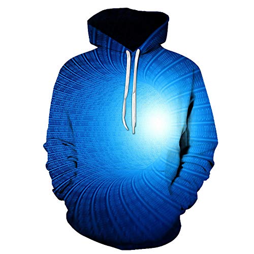 LGLZKA Galaxy Tunnel 3D Sweater Herren Hoodie Herbst Sweatshirt Sportswear Casual Pullover Unisex Langarm,M von LGLZKA