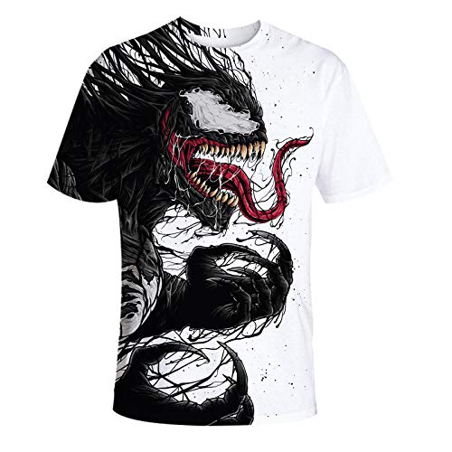 T-Shirt Horror Monster 3D Digitaldruck Kurzarm Rundhals T Herrenbekleidung,6XL von LGLZKA