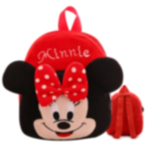 LGQHCE Minnie Plüsch Schultasche, Kindergartenrucksack Minnie Rucksack Kinder Weich und Bequem Cartoon Schultasche Mini Cartoon Backpack Cartoon Rucksäcke Schultasche Backpack für Baby 1-4 Jahre von LGQHCE