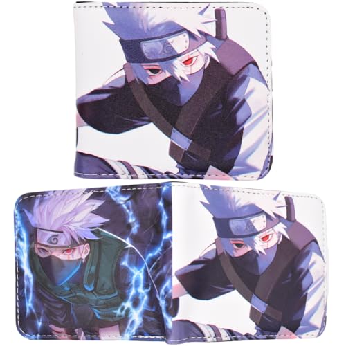 LGQHCE Narruto Brieftasche KakaShii Geldbörse Kinder Anime Brieftasche Double Fold Cartoon Wallet PU Leder Coin Wallet für Anime Fan Geschenke Jungen und Mädchen von LGQHCE