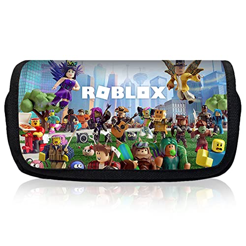 Roblox Große Kapazität Mäppchen, Roblox Cartoon Federmäppchen, Roblox Mäppchen Doppelter Reißverschluss Segeltuch Kapazität Federmäppchen für Studenten Jungen Mädchen von LGQHCE
