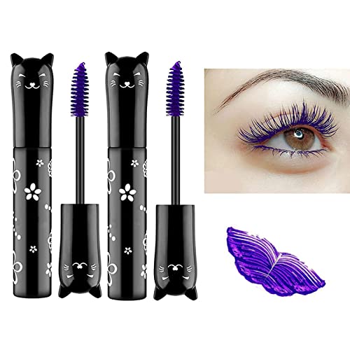 LGSZGDCN - 2 Stück lila Katzenaugen-Mascara, buntes Make-up, wasserdicht, schnell trocknend, zum Locken und Verlängern der Wimpern LGSZGDCN - 2 Stück lila Katzenaugen-Mascara, buntes Make-up, wasserdicht, schnell trocknend, zum Locken und Verlängern der Wimpern von LGSZGDCN