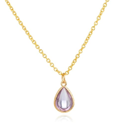 Einstellbare Halskette mit Lila und Gold Wassertropfen Anhänger von LGT JWLS