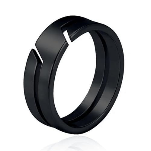 Exklusive LGT JWLS Schwarz Edelstahl Ring für Herren – Moderner Stil-21mm von LGT JWLS