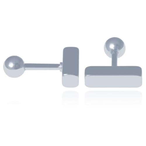Flachbalkenstange Ohrstecker Silber von LGT JWLS