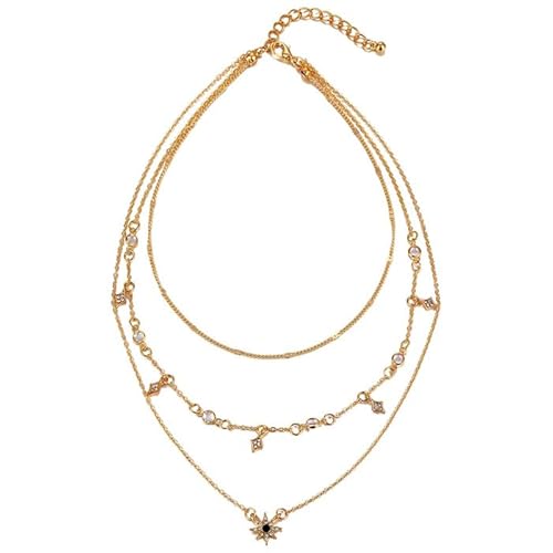 Geschichtet Damen Halskette Gold Crystal Star von LGT JWLS