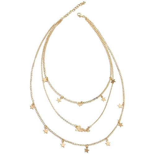 Geschichtet Damen Halskette Gold Love Stars von LGT JWLS