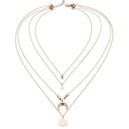 Geschichtet Damen Halskette Gold Mond Münze von LGT JWLS