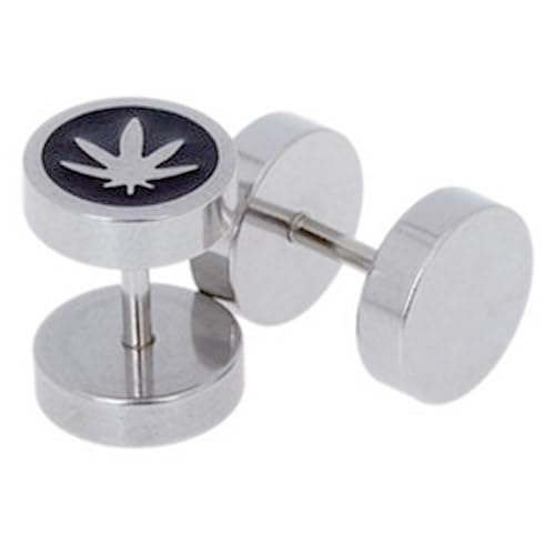 Herren Ohrringe Fake Ear Plug Ganja von LGT JWLS