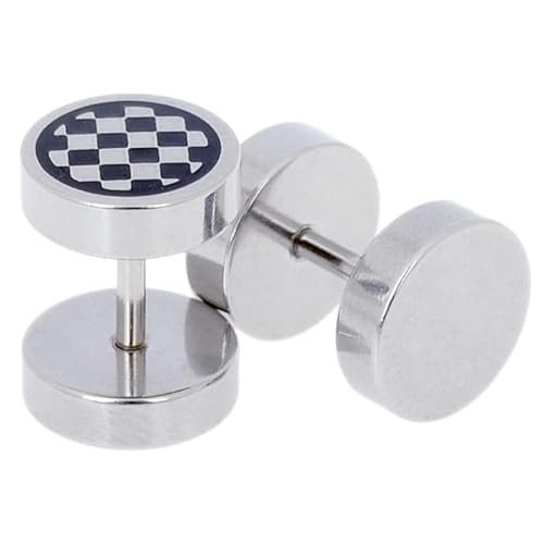 Herren Ohrringe Fake Ear Plug Schach von LGT JWLS