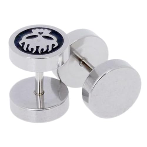 Herren Ohrringe Fake Ear Plug Skull von LGT JWLS