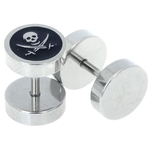 Herren Ohrringe Stahl Totenkopf von LGT JWLS