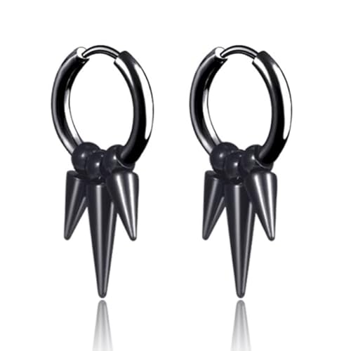 Herren Ohrringe schwarz Edelstahl mit 3 Pfeilen Anhänger von LGT JWLS