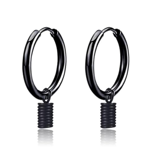 Herren Ohrringe schwarz aus Edelstahl mit Federung Anhänger von LGT JWLS