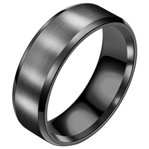 Herren Ring Titan Schwarz 6mm-17mm von LGT JWLS