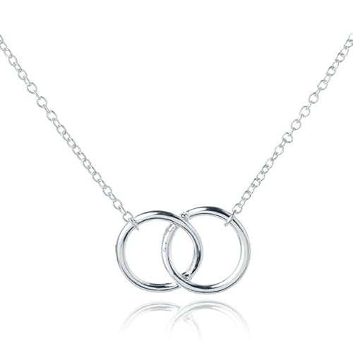 Hip Damen Halskette Doppelkreis Silber 45cm von LGT JWLS