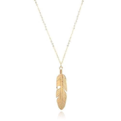 LGT JWLS Hippe dames ketting Leaf Goudkleurig von LGT JWLS