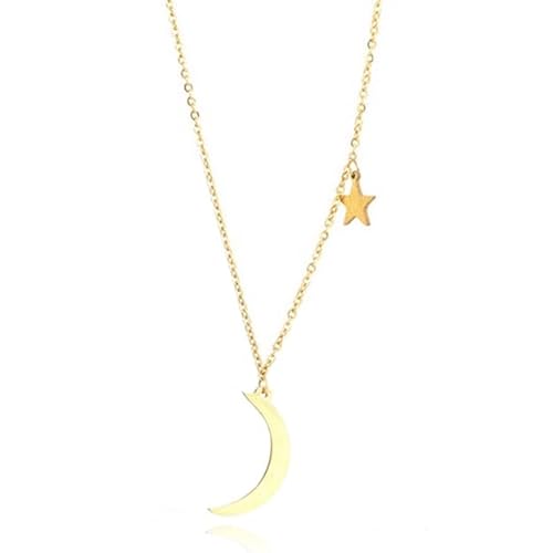 Hip Damen Halskette Moon Star Gold von LGT JWLS