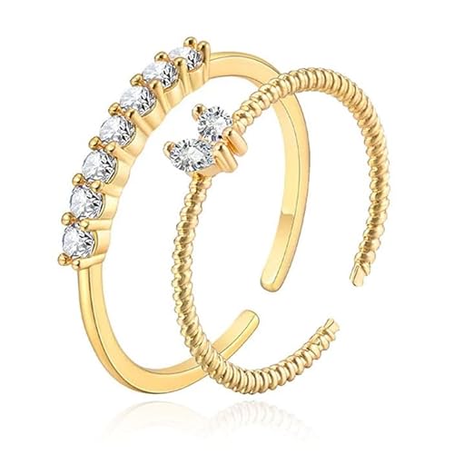 LGT JWLS Damen Ringset: Set aus zwei Ringen - Goldfarben von LGT JWLS