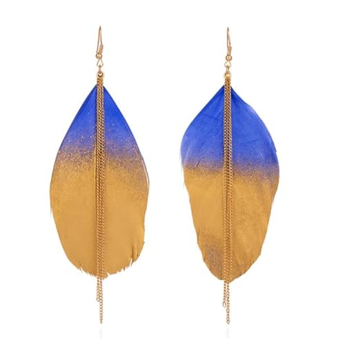 LGT JWLS Feder Ohrringe mit Quasten - Hellblau von LGT JWLS