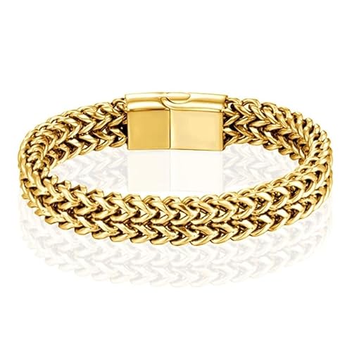 LGT JWLS Herren Armband - Doppelte Kette aus Edelstahl, Gold-19cm von LGT JWLS