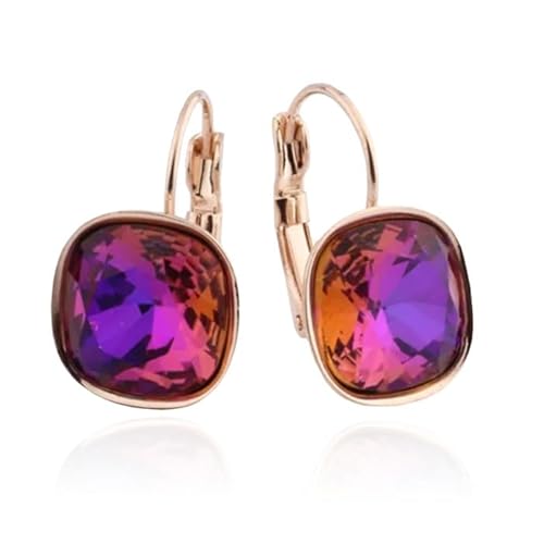 LGT JWLS Ohrringe Damen mit Multicolor Glasstein in abgerundetem Quadrat und Roségold Schicht LGT JWLS Ohrringe Damen mit Multicolor Glasstein in abgerundetem Quadrat und Roségold Schicht von LGT JWLS