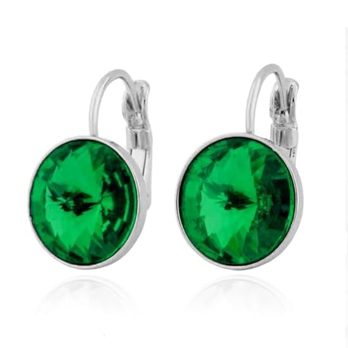 LGT JWLS Ohrringe Damen mit grünem Glasstein und Silberschicht von LGT JWLS