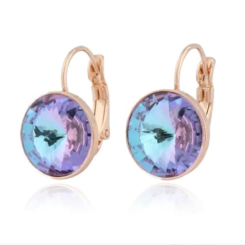 LGT JWLS Ohrringe Damen mit mehrfarbigem Glasstein und Roségold Schicht von LGT JWLS