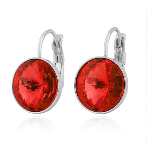 LGT JWLS Ohrringe Damen mit rotem Glasstein und Silberschicht von LGT JWLS
