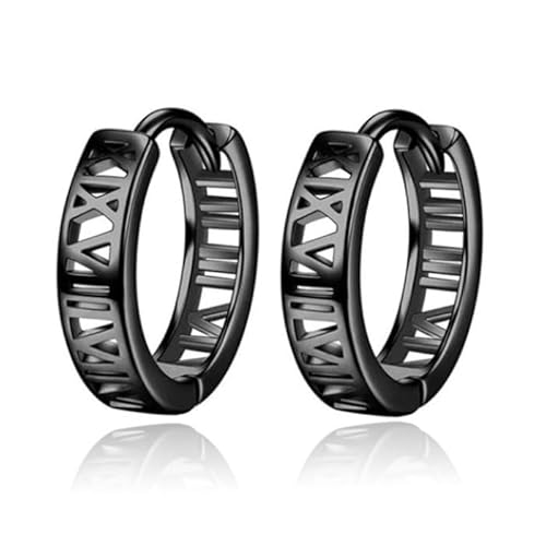 LGT JWLS Ohrringe Herren - Roman Nvmeral Gunmetal von LGT JWLS