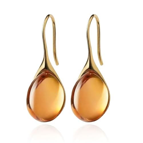 LGT JWLS Tropfen Ohrringe für Damen - Vergoldet mit Orangen Zirkonia Tropfsteine von LGT JWLS