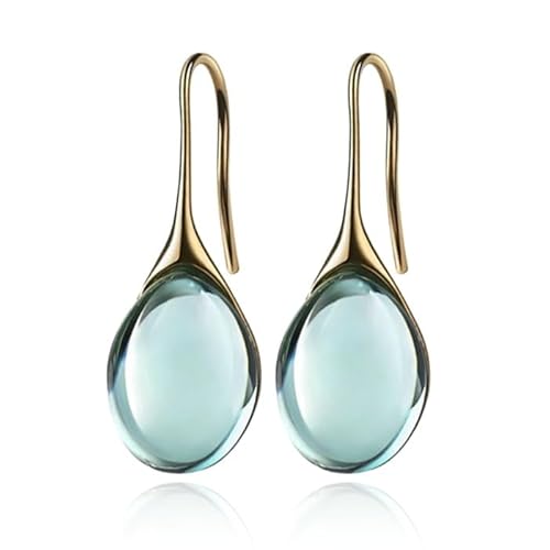 LGT JWLS Tropfen Ohrringe für Damen - Vergoldet mit hellblauen Zirkonia Tropfsteine von LGT JWLS