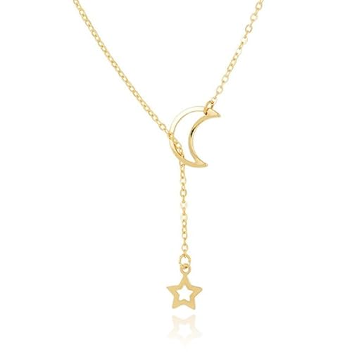LGT Jewels Dames ketting Cresent Moon Star Goudkleurig von LGT JWLS