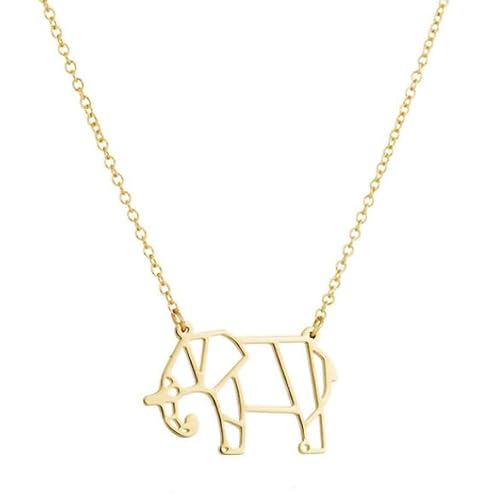LGT Jewels Damen Halskette Origami Elefant Gold von LGT JWLS