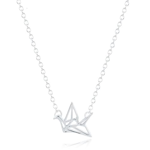LGT Jewels Damen Halskette Origami Kran Anhänger Silber von LGT JWLS