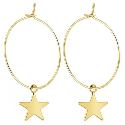 LGT Jewels Damen Ohrringe mit großem Ring und Goldstern von LGT JWLS