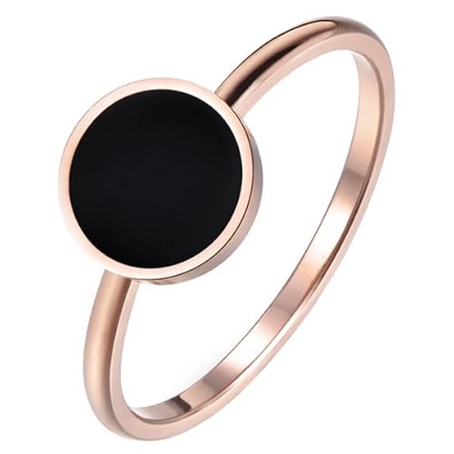 LGT Jewels Damen-Ring Edelstahl Rose Schwarz Acryl-17mm von LGT JWLS