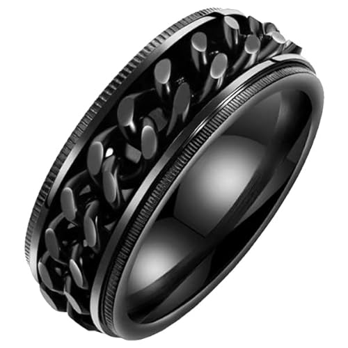LGT Jewels Edelstahl Herren Ring Cuban Link Schwarz-20mm von LGT JWLS