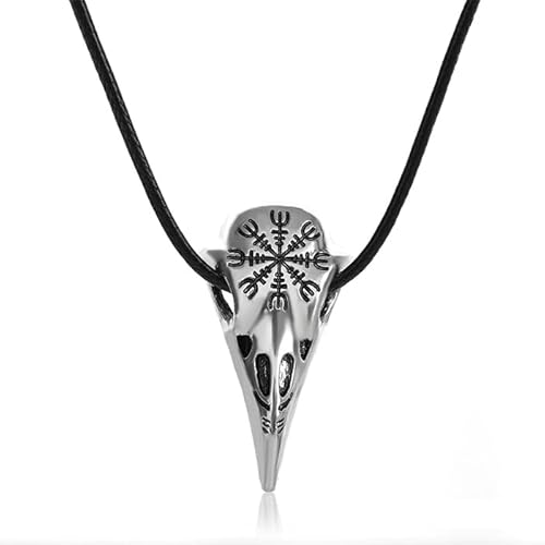 LGT Jewels Herren Halskette Edelstahl Krähe Schädel Amulett von LGT JWLS