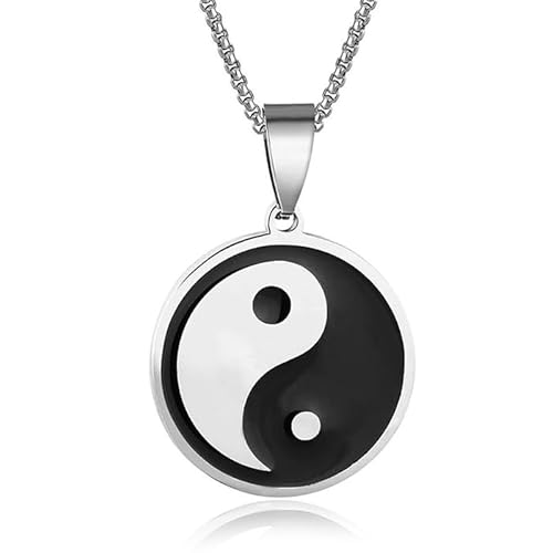 LGT Jewels Herren Halskette Edelstahl Yin Yang Silber von LGT JWLS