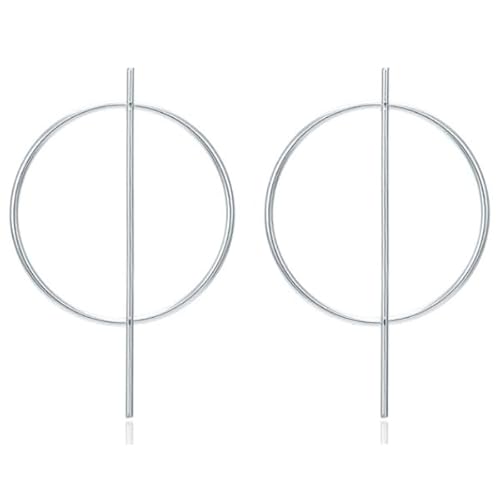 LGT Jewels Kreisförmige Damen-Ohrringe mit zentraler Linie Silber von LGT JWLS