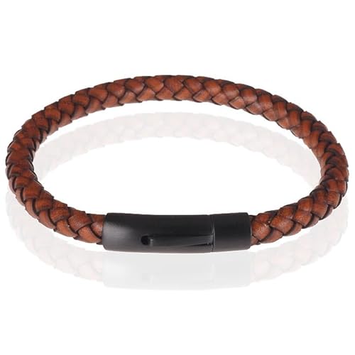 LGT Jewels Lederarmband Stahlschließe Braun Schwarz-21cm von LGT JWLS