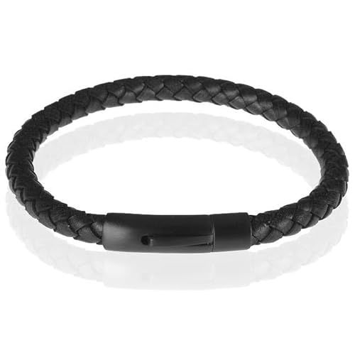 LGT Jewels Lederarmband Stahlschließe Schwarz-21cm von LGT JWLS