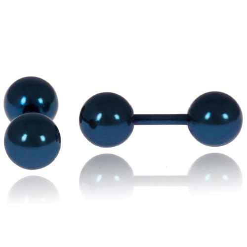 LGT Jewels Stud Ohrringe Doppel Kugel Blau 4mm von LGT JWLS