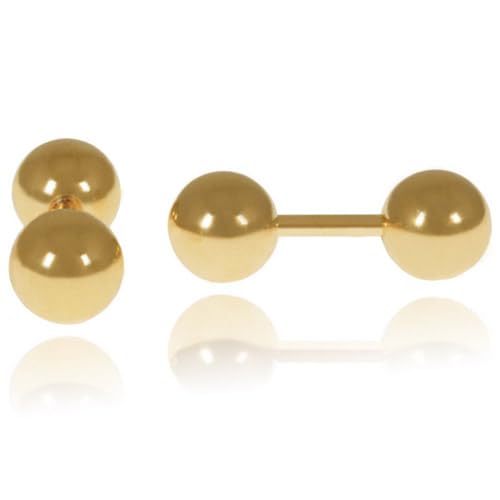 LGT Jewels Stud Ohrringe Doppel Kugel Gold 4mm von LGT JWLS