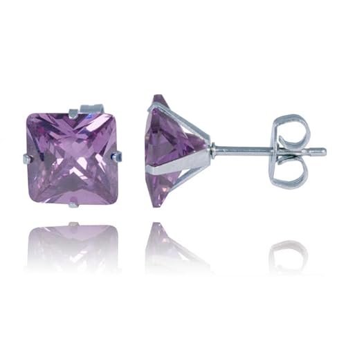 LGT Jewels Stud Ohrringe Edelstahl Classic Purple 8mm von LGT JWLS